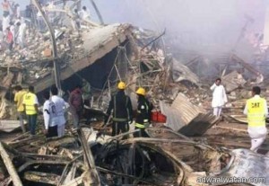 الدفاع المدني بمنطقة الرياض يشكل لجنة لحصر أضرار حادث حريق شاحنة نقل الغاز