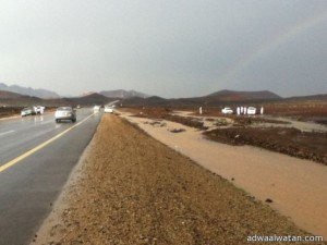هطول أمطار غزيرة على محافظة العيص شملت الشبحه , السهله , الرويضات