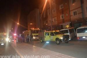إصابة ثلاثة أشخاص باختناقات في حريق بشقة سكنية بالمدينة المنورة