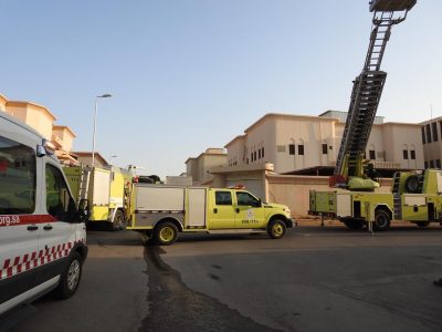 مدني بريدة يباشر حريق بحي الفايزية فجر اليوم 