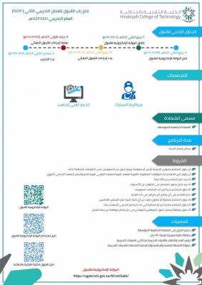 الكلية التقنية والمعهد الصناعي الثانوي بالحناكية يعلنان عن موعد فتح باب القبول للفصل التدريبي الثاني