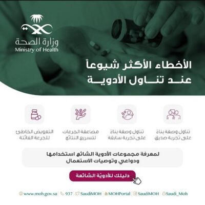 “الصحة” تحذر من الأخطاء الأكثر شيوعا عند تناول الأدوية