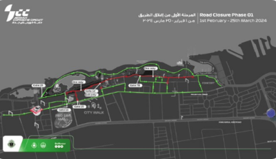 إغلاق طريق الكورنيش الفرعي المتجه لحلبة كورنيش جدة⁩ لمدة 25 يوما