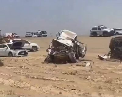 حادثة «الرين – بيشة».. وفاة وإصابة 23 في تصادم 14 سيارة