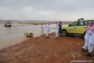 مدني المجمعة يباشر حالات أحتجاز لعدد من المركبات  في الأودية  والشعاب