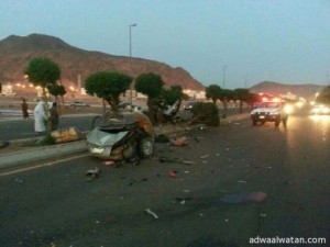 المدينة : نجاة مواطن من حادث مروري مروّع على طريق السلام